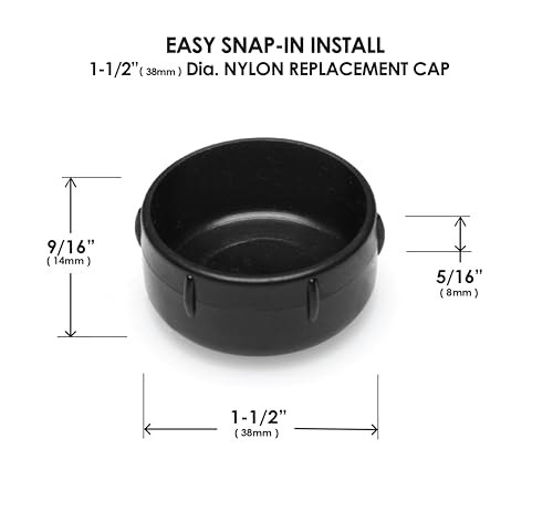 Slipstick Gorilla Outdoor 1-1/2 Inch Patio Chair Leg Caps for Wrought Iron Furniture (8 Pack) Floor Protecting Replacement Feet Glides for Metal Tables and Chairs, Nylon Sliders