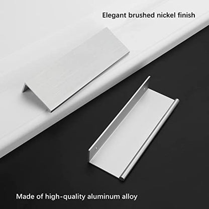 Rergy 10 Pack 3-3/4" Cabinet Pulls Brushed Nickel Finger Pulls for Cabinets - color: Brushed Nickel, size: Hole Center: 3-3/4in(96mm)