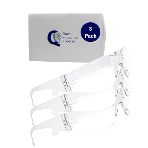 Quest Anti-Fog Safety Glasses, ANSI Z87.1, Clear, Pack of 3 - color: Clear, size: Pack of 3