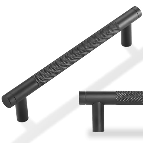 10 Pack 5 Inch Matte Black Kitchen Cabinet Handles - color: Matte Black, size: 5'' Hole Center(128mm)