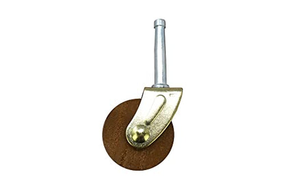 Shepherd Hardware 9051 1-5/8-Inch Designer Stem Casters, Wood Wheel, 5/16-Inch Stem Diameter, Brown, 2-Pack