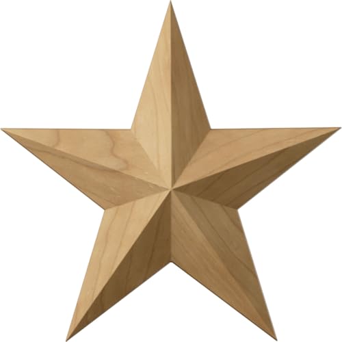 Ekena Millwork ROS04X04GLMA Galveston Star Rosette, 4 1/8"W x 4 1/8"H x 5/8"P, Maple - color: Maple, size: 4 1/8"W x 4 1/8"H x 5/8"P