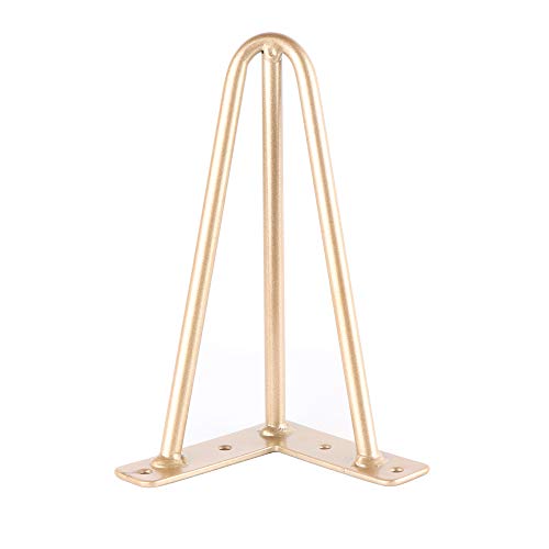 Osring 3 Rods Metal Hairpin Legs 6 Inch, Gold Furniture Table Feet 4Pcs - size: 6 Inch