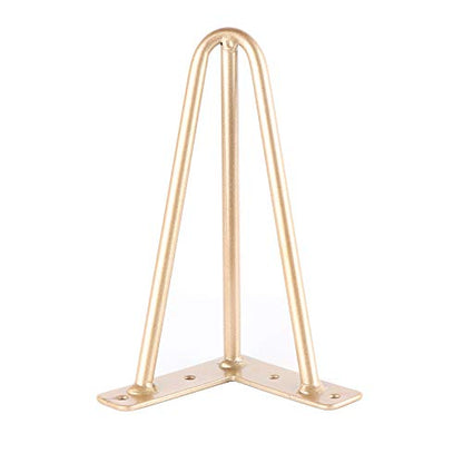 Osring 3 Rods Metal Hairpin Legs 6 Inch, Gold Furniture Table Feet 4Pcs - size: 6 Inch