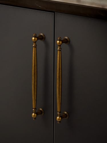 5 Pack Antique Brass Cabinet Pulls 7-9/16" Hole Center - color: Antique Brass, size: 7-9/16" hole center