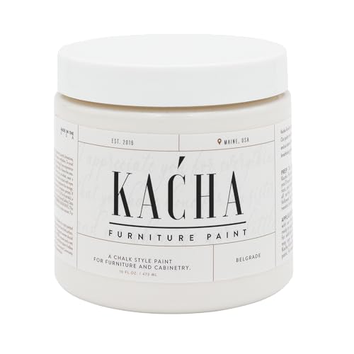 Kacha Furniture Paint | Off White Style Paint for Furniture, Cabinets, and Crafts | Pint -16 oz | Belgrade | Low VOC | Matte | (Topcoat Required) - color: Belgrade Off White, size: 16 Fl Oz (Pack of 1)