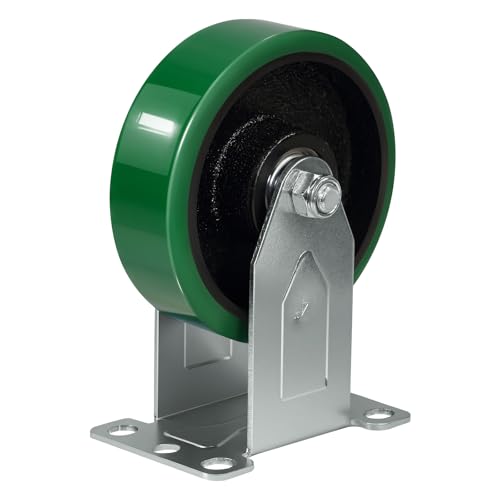 4" Industrial Caster Wheels, Heavy Duty Casters, Premium Thick Polyurethane Tread Cast lron Center, Non-Marking, for Cart, toolboxes, Each Caster Loads 450LBS(1 Rigid) - style: 1 Rigid