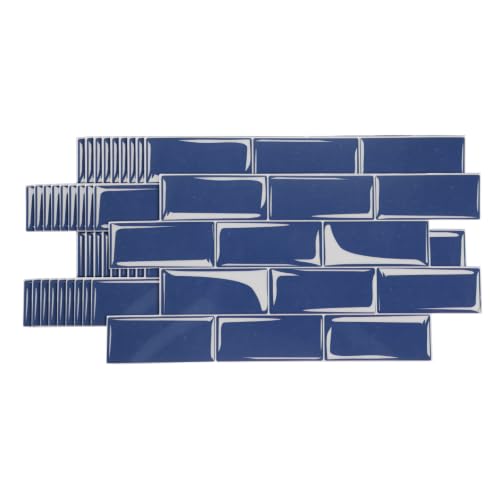 HARFINGTON Peel and Stick Backsplash Tiles 9.4"x4.7" Sea Blue, 10Pcs - color: Sea Blue