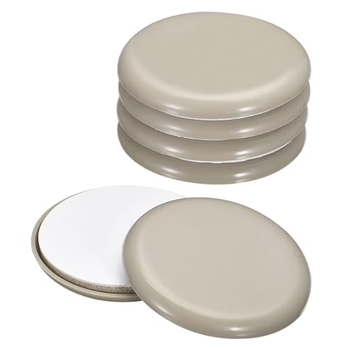 uxcell Furniture Sliders, 16Pcs 2 1/2" - Plastic Self-Adhesive Round Sliding Pads, Chair Glides for Carpeted Tile Vinyl Hardwood Floors (Grey) - size: 2 1/2"