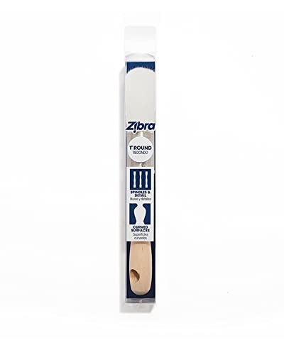 Zibra Round Paint Brush for Curved Surfaces and Ornate Details, 1 in, White, Pro Grade - size: 1 in, style: Round Brush