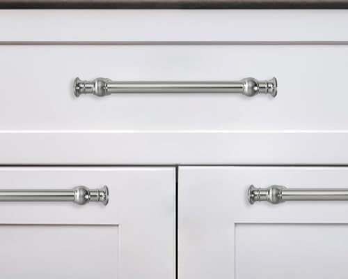 2 Pack 3-1/2 Inch Hole Center Brushed Satin Nickel Cabinet Pulls-Heavy Duty Solid Cabinet Handles Suitable for Cabinets, Dressers, Kitchens and Bathroom cabinets - color: Brushed Satin Nickel, size: 3-1/2 Inch hole center, style: 2-Pack