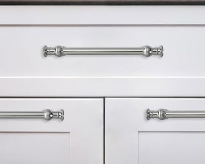2 Pack 3-1/2 Inch Hole Center Brushed Satin Nickel Cabinet Pulls-Heavy Duty Solid Cabinet Handles Suitable for Cabinets, Dressers, Kitchens and Bathroom cabinets - color: Brushed Satin Nickel, size: 3-1/2 Inch hole center, style: 2-Pack