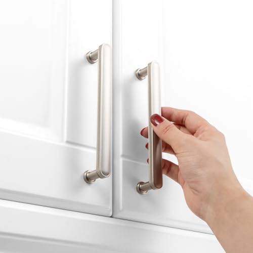 KOOFIZO 10 Pack 5 in Brushed Nickel Cabinet Pulls, Drawer Handles P35 - color: Brushed Nickel, size: 5" CC