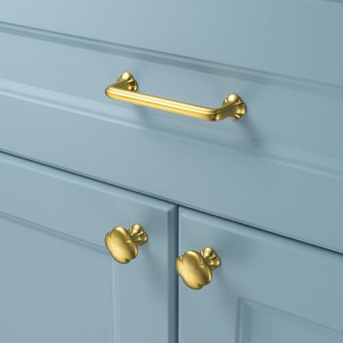 3-3/4 Inch Brushed Gold Cabinet Pulls Drawer Handles 10 Pack P2502 - color: Brushed Gold, size: 3-3/4 Inch Hole Centers