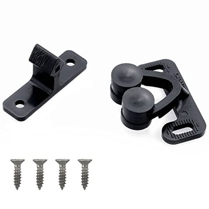 4pcs Plastic Double Roller Catches Door Catches Furniture Fittings, Black
