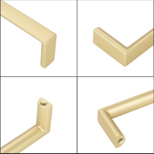 Brushed Gold Kitchen Cabinet Pulls 5 Inch 10 Pack - color: Brushed Gold, size: 5'' Hole Center(128mm)