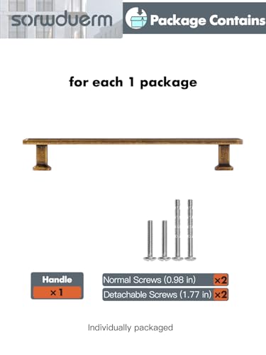 SORWDUREM 10 Pack 6.3 Inch(160mm) Antique Brass Cabinet Pulls Drawer Pulls Kitchen Hardware Cupboard Kitchen Hardware Cabinet Handles - color: Antique Brass, size: 6.3"(160mm) Hole Center