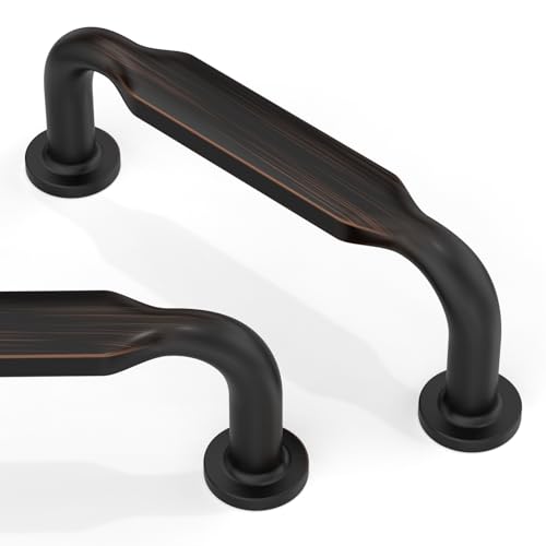 10 Pack Oil Rubbed Bronze Cabinet Pulls 3 Inch(76mm) Kitchen Cabinet Handles Solid Zinc Alloy Cabinet Hardware Drawer Pulls - color: Oil Rubbed Bronze, size: 3" Hole Center