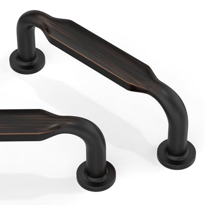 10 Pack Oil Rubbed Bronze Cabinet Pulls 3 Inch(76mm) Kitchen Cabinet Handles Solid Zinc Alloy Cabinet Hardware Drawer Pulls - color: Oil Rubbed Bronze, size: 3" Hole Center