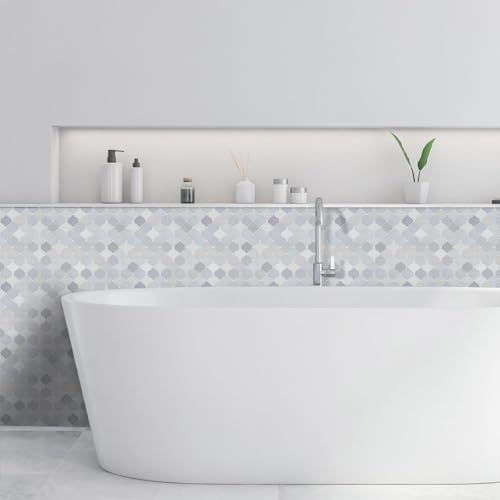STICKGOO Arabesque Peel and Stick Backsplash Tile for Kitchen, Light Tones - color: Light Tones