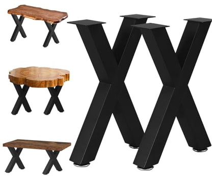 NXN-HOME 16 inch X-Shape Metal Legs, Coffee Table Legs, Bench Metal Legs, Set of 2 Mid Century Home DIY Projects Black Furniture Legs, NXN106 - size: 16 inches-X Shape