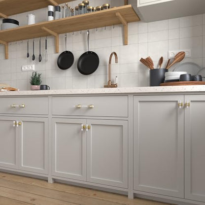 Rergy 10 Pack Cabinet Handles, White Marble & Matte Gold Pulls, 3" - color: White Marble & Matte Gold &Square, size: 3 inch (76mm) Hole Center