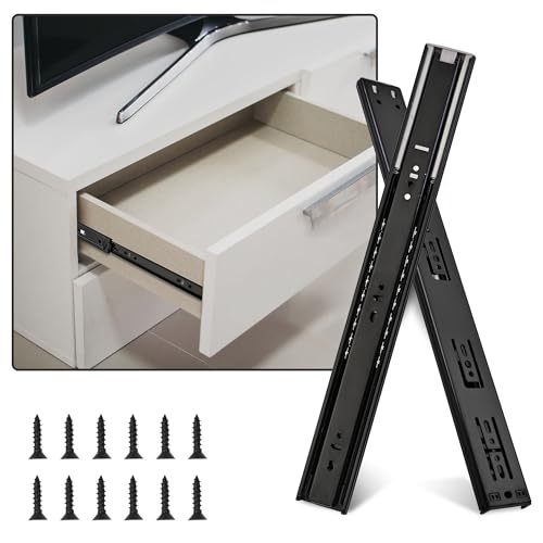 10 Pairs 16 inch Soft Close Drawer Slides Full Extension Drawer Slides Ball Bearing Slides Rails for Dresser File Cabinet 100 LB Load Capacity Black - size: 16 Inch, style: Black-10 Pair