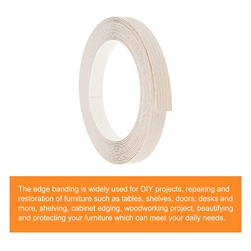 uxcell Edge Banding, 3/4 inch x 24.6ft Pre-Glued Wood Veneer Edging Iron-on Flexible Edge Banding for Cabinet Repair Furniture Restoration, Oak - size: 3/4 Inch x 24.6ft