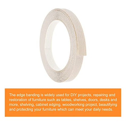 uxcell Edge Banding, 3/4 inch x 24.6ft Pre-Glued Wood Veneer Edging Iron-on Flexible Edge Banding for Cabinet Repair Furniture Restoration, Oak - size: 3/4 Inch x 24.6ft