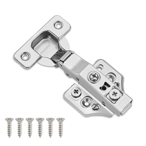 4 Pack Full Overlay Soft Close Cabinet Hinges 105° Frameless 3 Way Adjustable Kitchen Cabinet Door Hinges with Screws - size: 4 Pack