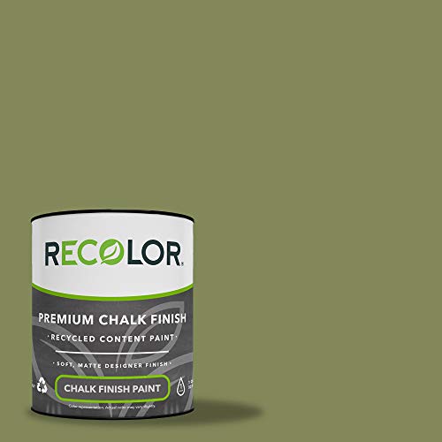 RECOLOR Eco-Friendly Interior Chalk Paint, Matte Finish, 1 Quart, Moss - color: Chalk - Moss, size: 32 Fl Oz (Pack of 1)