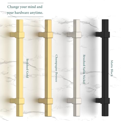 Amerdeco 10 Pack 5 Inch 128mm Matte Black Cabinet Pulls Zinc Alloy Heavy Duty Modern Kitchen Cabinet Handles Drawer Pulls Hardware for Cabinets Cupboard Dresser Wardrobe ZH0087 - color: Matte Black, size: 5"/128mm Hole Center