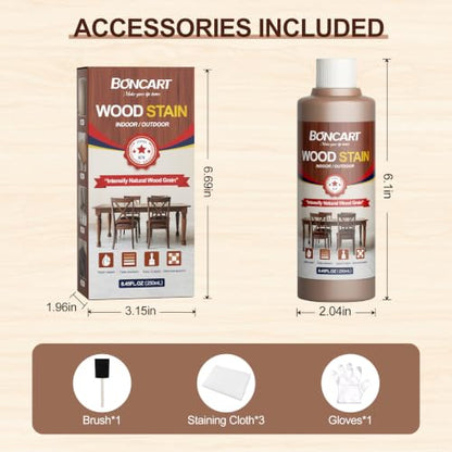 Boncart 8.45 FL.OZ Water-Based Wood Stain (Teak) - color: Teak