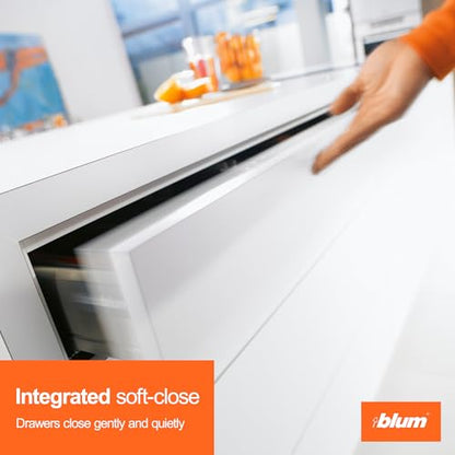 Blum Tandem Plus BLUMOTION Concealed Undermount Drawer Slides (Runners) Kit, 18-Inch, Full Extension, Soft-Close, Steel, 100 lb. Load Capacity for Wood Drawers (1 Kit) - size: 1 Kit