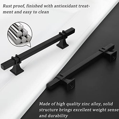 25 Pack 6-1/4 Inch Black Cabinet Handles Matte Black Cabinet Pulls - color: Black, size: 6-1/4 inch (160mm) Hole Center Pull