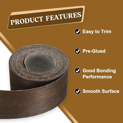 uxcell 2 Inch x 13ft Wood Veneer Edge Banding Pre-Glued Flexible Strips - size: 2 Inch x 13ft