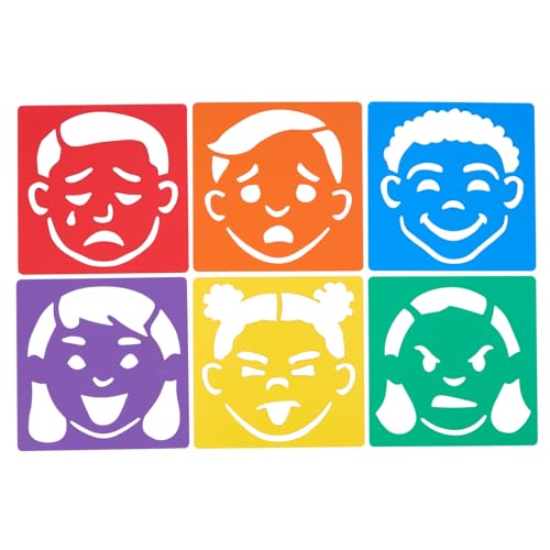 Emotional Stencils Set of 6, Homeschool, Home School Use - style: Emotions 6PK