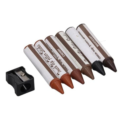 Repair Touch Up Kit,13Pcs Wood Scratch Restoration Set with 6 Touch Up Markers 6 Repair Crayons and Sharpener for Wooden Floors Doors and Furniture