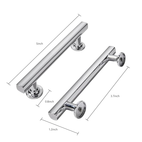 khtumeware 10 Pack 3-3/4 Inch(96mm) Polished Chrome Cabinet Pulls Kitchen Solid Heavy Duty Cabinet Pulls Kitchen Cabinet Hardware for Cupboard Drawer Handles Dresser Pulls - color: Polished Chrome, size: 3 3/4" Hole Center