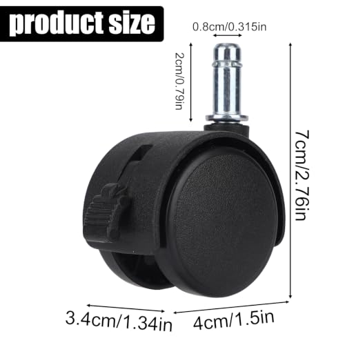 4pcs 360° Swivel Caster Wheels, 1.5in Locking Casters