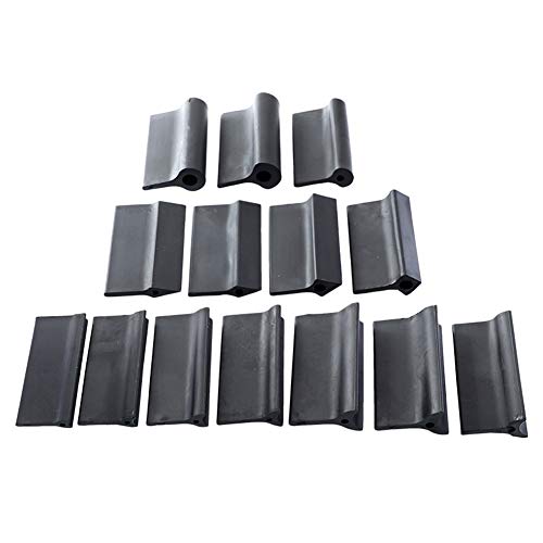 14Pcs Flexible Rubber Polishing Pad, Rubber Sanding Grips for Convex & Concave Profiles, Contour Detail Sanding Grip Pad for Woodworking, Automotive Refinishing & Crafts(Black)