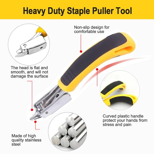 3Pcs Staple Remover Heavy Duty Upholstery Staple Puller Tool
