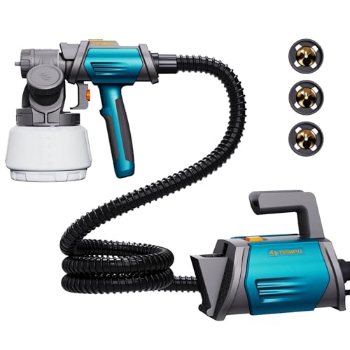 Tilswall Shark800 Paint Sprayer HVLP 800W Electric Spray Paint Gun, Blue - color: Blue