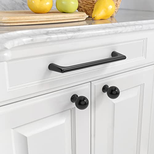 Asidrama 10 Pack 5 Inch(128mm) Matte Black Cabinet Pulls Cabinet Handles Cupboard Handles Kitchen Cabinet Hardware for Cupboard Drawer Pulls - color: Matte Black, size: 5" Hole Center, style: 10 Pack