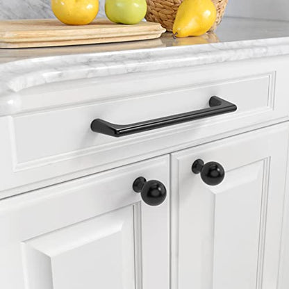 Asidrama 10 Pack 5 Inch(128mm) Matte Black Cabinet Pulls Cabinet Handles Cupboard Handles Kitchen Cabinet Hardware for Cupboard Drawer Pulls - color: Matte Black, size: 5" Hole Center, style: 10 Pack