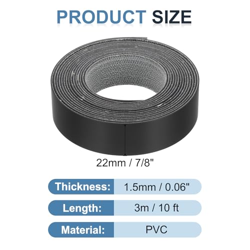 MECCANIXITY Black Edge Banding 10 ft x 7/8 Inch Veneer Tape Pre-glued Flexible Plywood Edge Banding with Hot Melt Adhesive for Furniture Restoration - size: 10 ft x 7/8 Inch