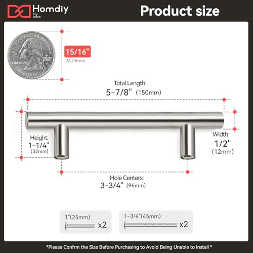 homdiy 96mm Cabinet Handles Drawer Pulls - HD201SN Cabinet Hardware Brushed Nickel Cabinet Pulls 20 Pack Modern Cupboard Handles for Kitchen Cabinets - color: Brushed Nickel, size: 3-3/4in hole centers