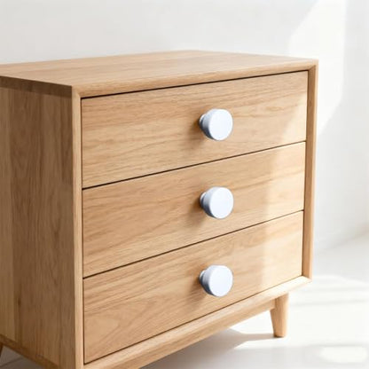 2Pcs Wooden Cabinet Knobs, Wood Dresser Knobs Cylindrical Kitchen Cabinet Knob Modern Small Round Knob for Furniture Dresser Cupboard Drawer Closet Door (White) - color: White-Cylinder
