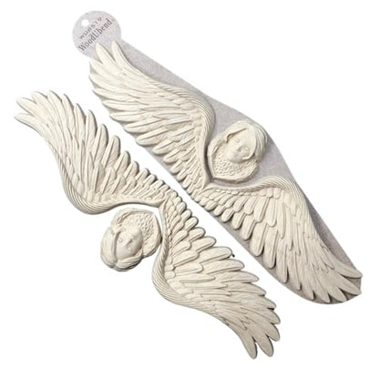 WoodUbend WUB0519 Pack of 2 Angels Heat Bendable & Flexible Wood Appliques 12x43cm - DIY Craft, Furniture & Home Decor - Easy to Apply & Paint - Versatile, Reusable & Durable Decorative Decals - size: WUB0519