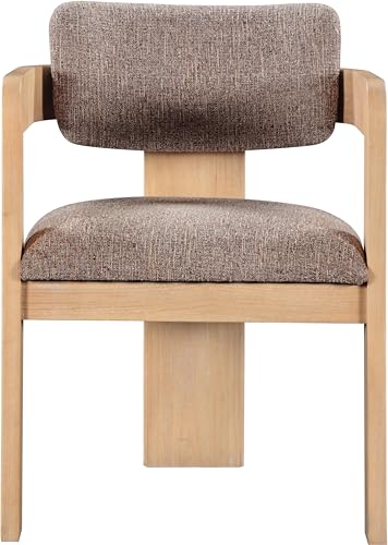 Meridian Furniture Sacha Linen Blend Dining Chair, Brown, Set of 2 - color: Brown